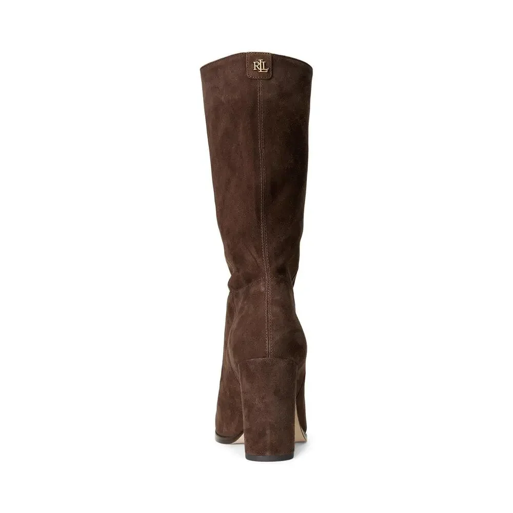 LAUREN RALPH LAUREN WOMEN'S ARTIZAN BOOTS MID BOOT, CHESTNUT BROWN, 7.5
